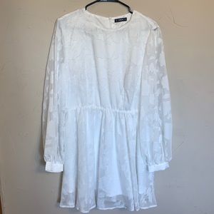 Shein White Sheer floral dress